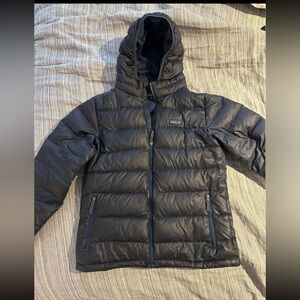 Kids Navy Blue Patagonia Hooded Puffer Jacket Size XL